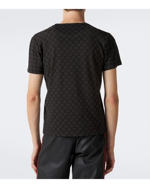 Gucci Black Gg Cotton Pique T-Shirt for men