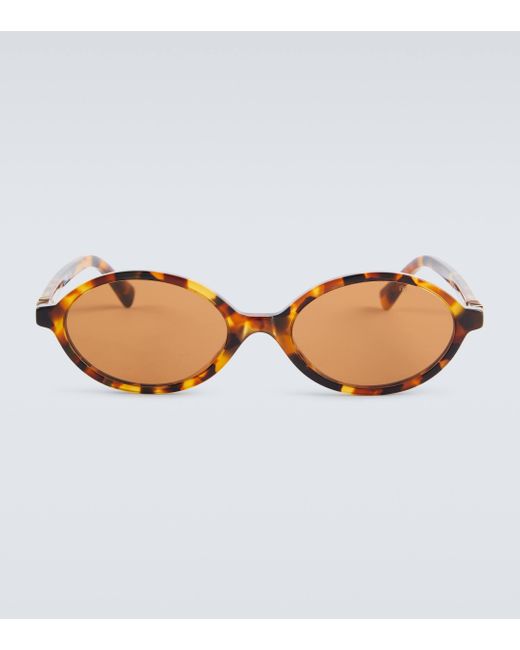 Miu Miu Brown Oval Sunglasses for men
