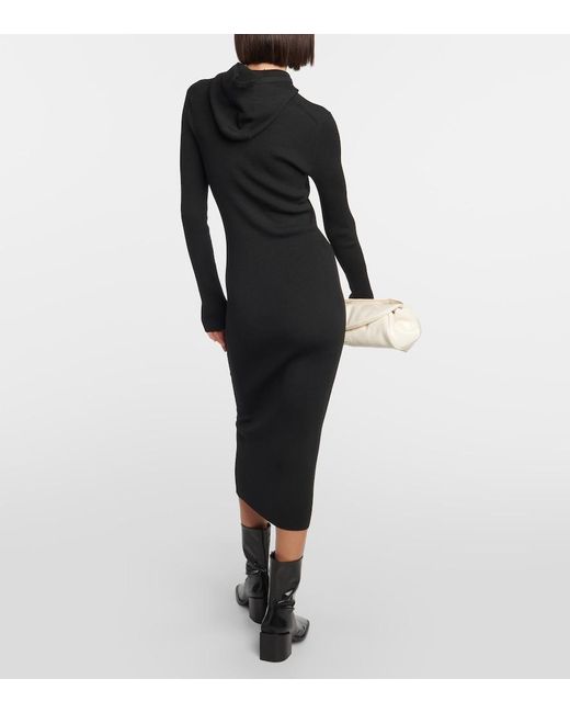 Jil Sander Black Wool-Blend Midi Dress