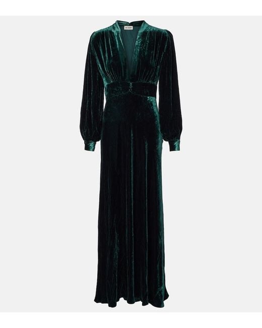 Rixo Black Emory Velvet Gown
