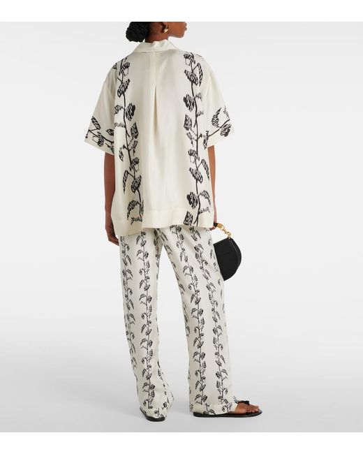 Asceno Natural Montauk Silk Twill Bowling Shirt