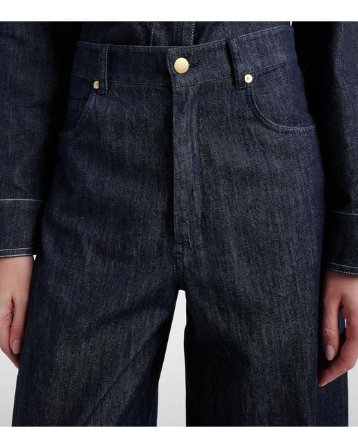 Max Mara Blue Lavinia High-Rise Wide-Leg Jeans