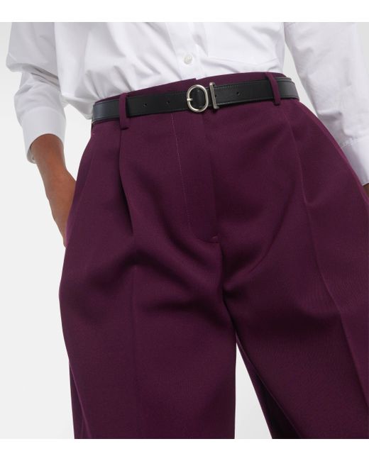 Jil Sander Purple High-rise Wool Straight Pants