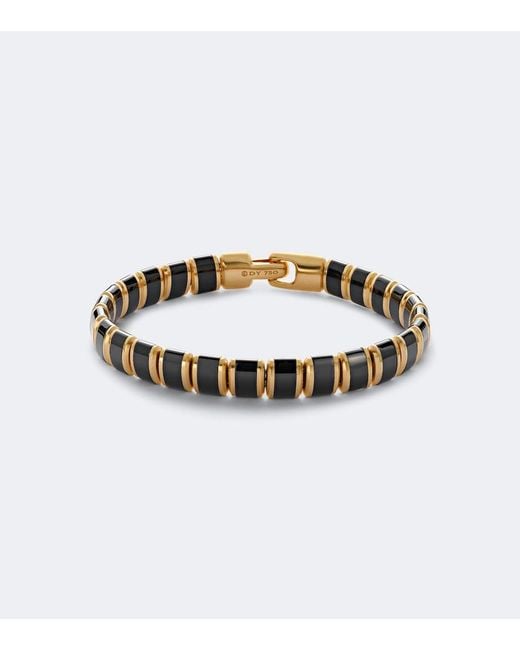 David Yurman White Spiritual Beads 18Kt Bracelet With Onyx for men