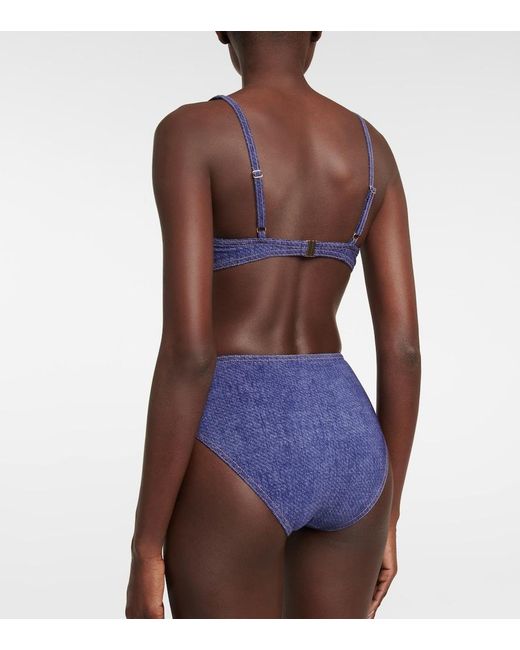 Karla Colletto Blue Indi Underwired Bikini Top