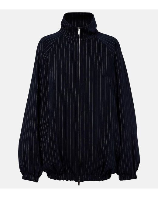Frankie Shop Blue Baxter Pinstripe Oversized Jacket