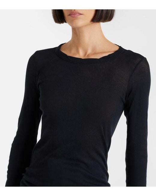 Rick Owens Blue Cotton Jersey Top