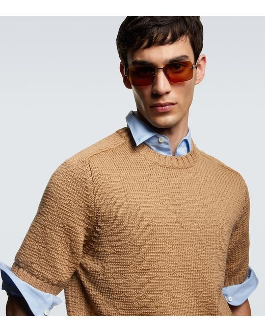 Prada Metallic Square Sunglasses for men