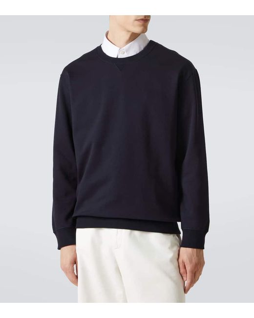 Sudadera En Mezcla De Algodon Brunello Cucinelli de hombre de color Blue