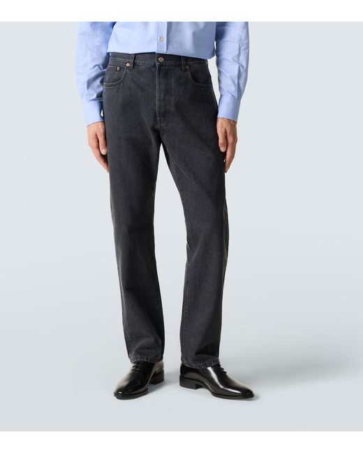 Valentino Blue Mid-Rise Straight Jeans for men