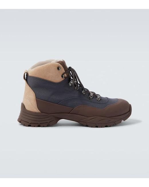 Brunello Cucinelli Schnuerstiefel Mit Leder in Blue für Herren