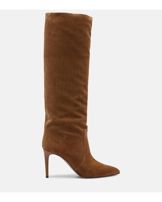 Paris Texas Brown Stiletto Suede Knee-High Boots