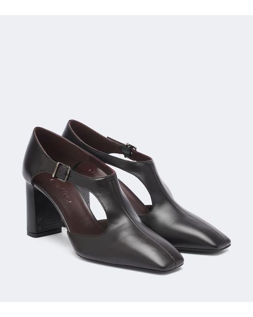 Max Mara Black Leather Mary Jane Pumps