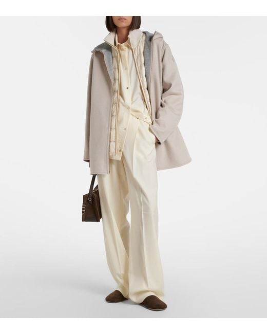 Moncler Natural Hemiptere Wool And Cashmere Jacket