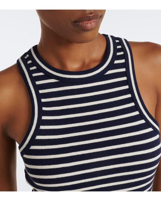Nili Lotan Black Hank Striped Cotton Tank Top
