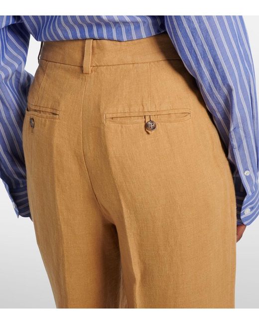 Polo Ralph Lauren Natural Linen Wide-Leg Pants