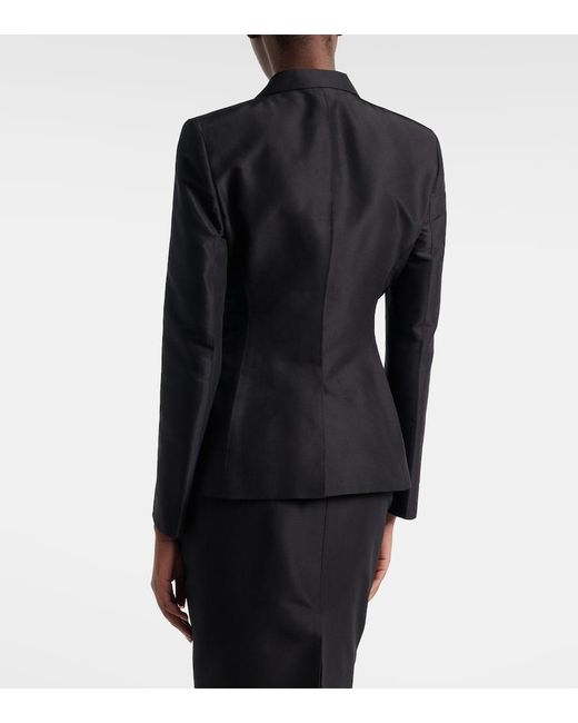 Gucci Black Silk Faille Blazer