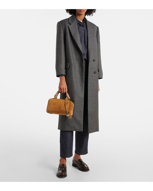 Brunello Cucinelli Brown Tote Small Aus Veloursleder