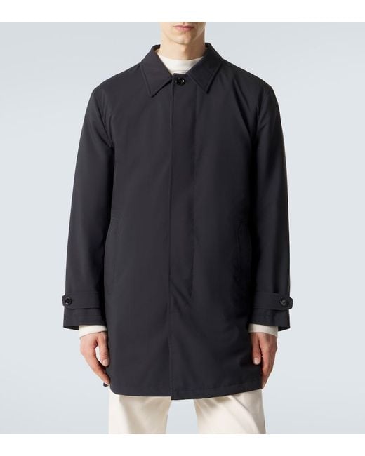 Brioni Blue Technical Car Coat for men
