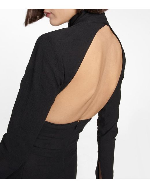 Patou Black Cutout Jersey Midi Dress