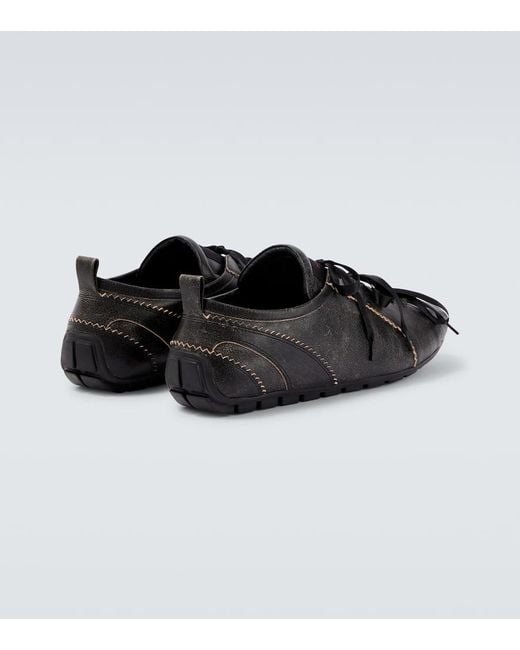 Simone Rocha Black Ballerina Grip Leather Sneakers for men