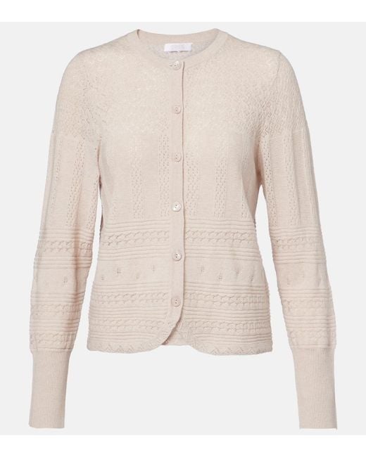 Eres Natural Trio Pointelle Wool And Cashmere Cardigan