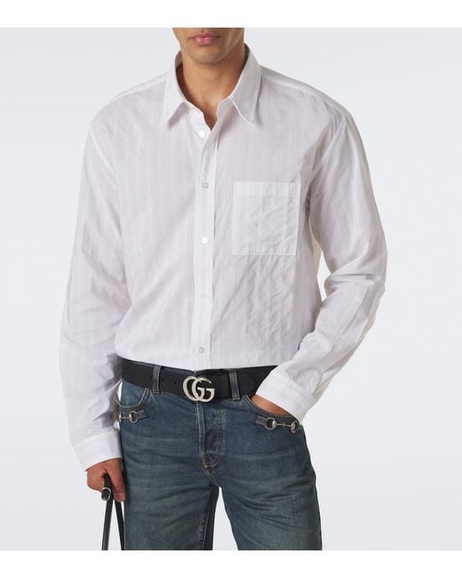 Gucci White Striped Shirt for men