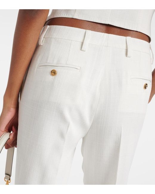 Etro White Mid-Rise Flared Pants