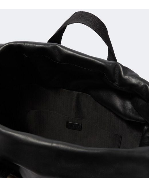 Loewe Black Squad Leather Backpack for men