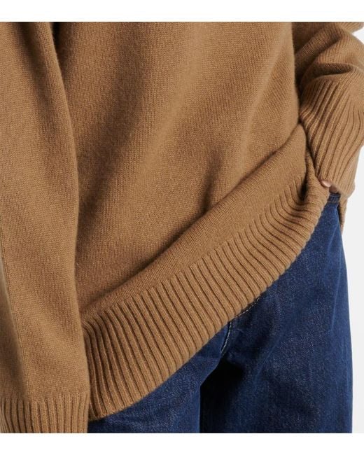 Totême  Brown Cashmere Turtleneck Sweater