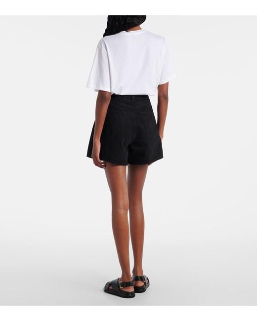 Agolde Black Rhoda Denim Shorts
