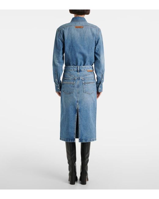 Gonna Midi di Stella McCartney in Blue