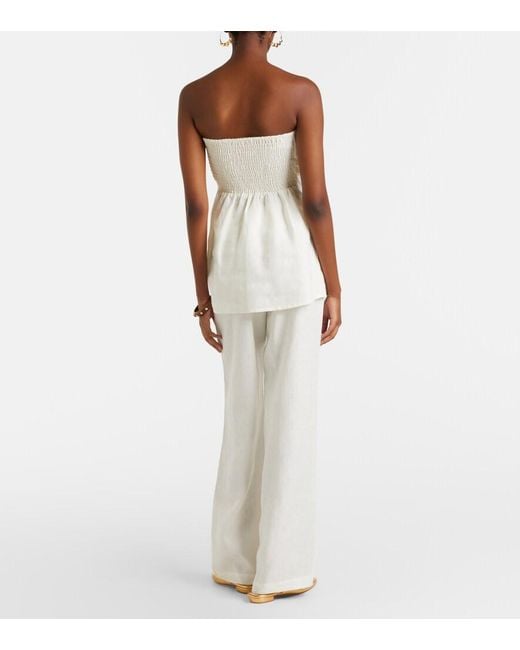 Faithfull The Brand White Lulea Linen Wide-Leg Pants
