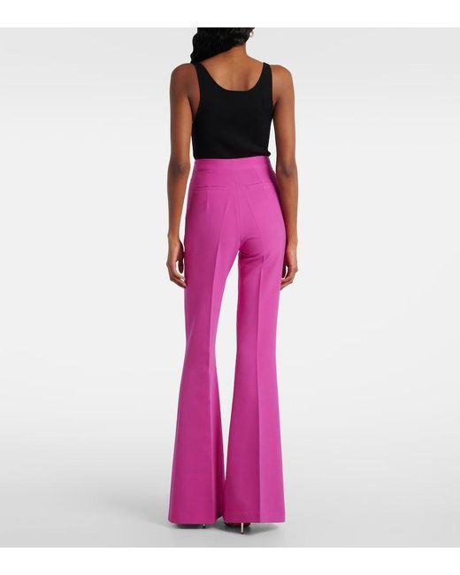 Safiyaa Pink High-Waisted Flared Pants