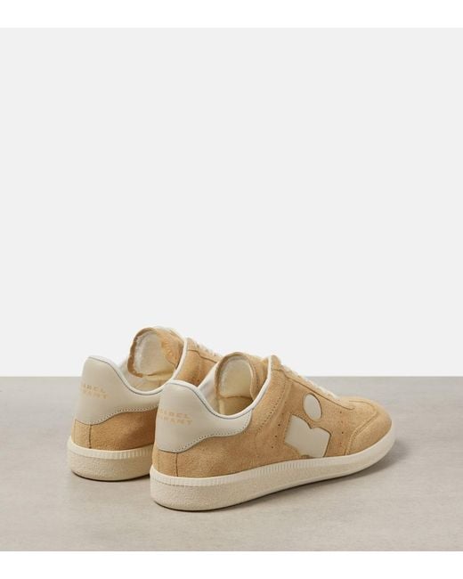 Isabel Marant Natural Bryce Leather-trimmed Suede Sneakers