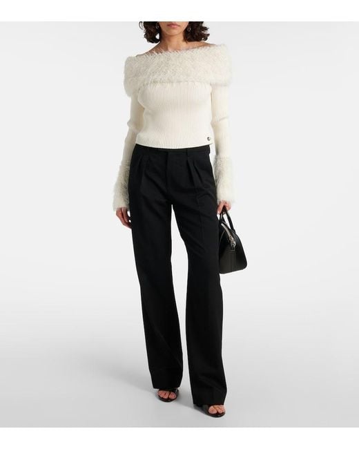 Jean Paul Gaultier White Ribbed-Knit Top