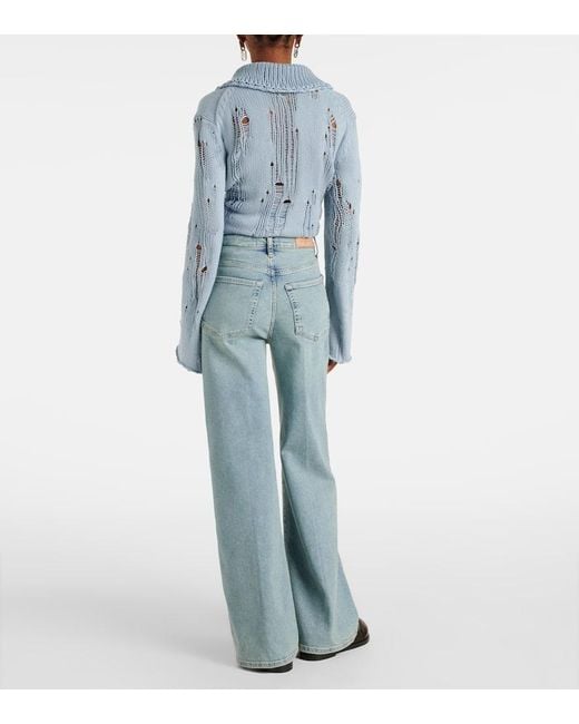 7 For All Mankind Blue Jo Low-Rise Flared Jeans