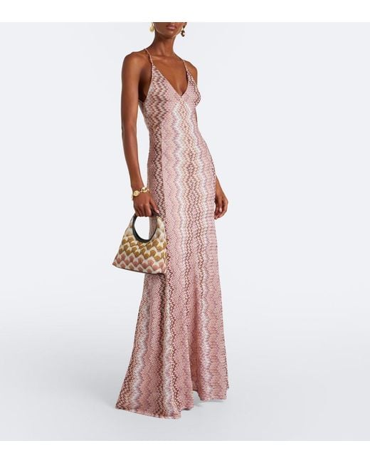 Missoni Pink Wave Small Lame Top-Handle Bag