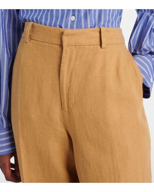 Polo Ralph Lauren Natural Linen Wide-Leg Pants