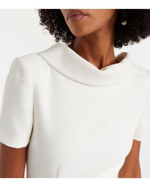 Roland Mouret White Crepe Cocktail Dress