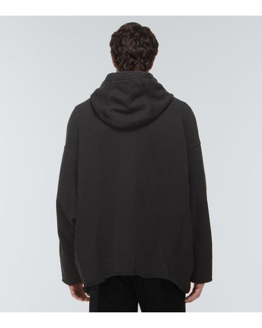Rick Owens Black Zip-Up Cotton Hoodie for men