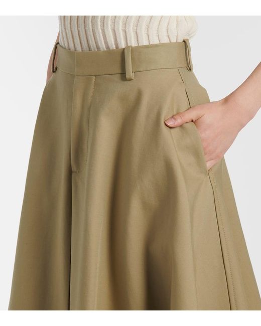 Bottega Veneta Natural Cotton Midi Skirt