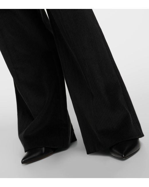 Brunello Cucinelli Black Corduroy Wide-leg Pants