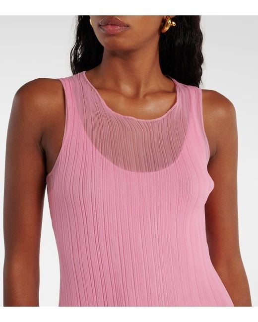 Robe Midi Daniella A Volants Jonathan Simkhai en coloris Pink