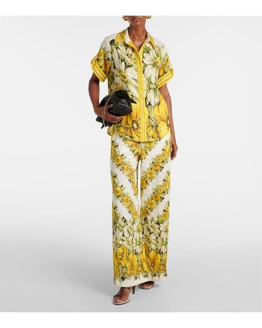 ALÉMAIS Yellow Weite Hose Gisela Aus Leinen