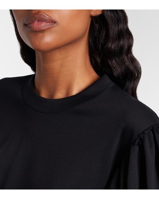 Noir Kei Ninomiya Black Puff-Sleeve Cotton Jersey T-Shirt