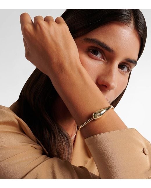 Mateo Metallic Water Droplet 14Kt Bangle With Diamond