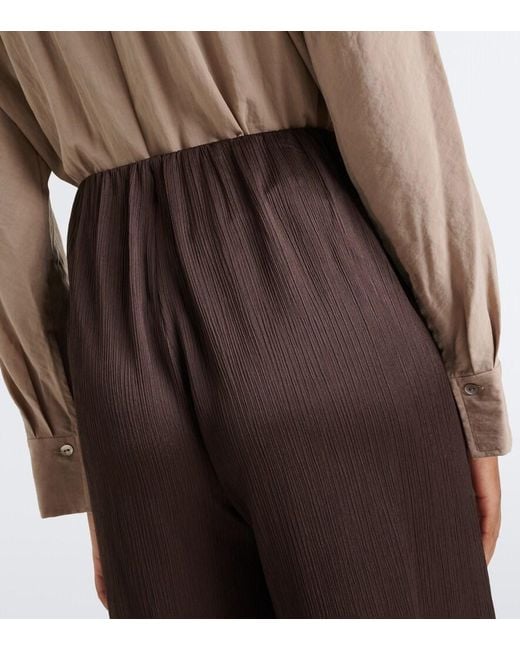 Vince Brown Crinkled Plisse Balloon Pants