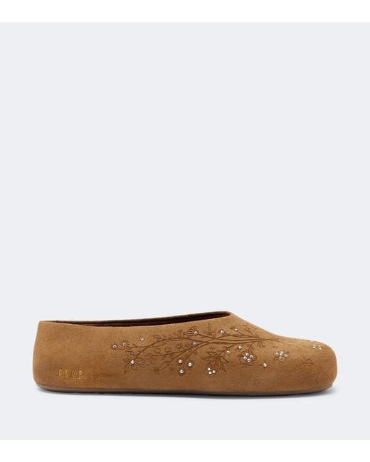 Golden Goose Deluxe Brand Brown Tierra Studded Suede Slip-On Shoes