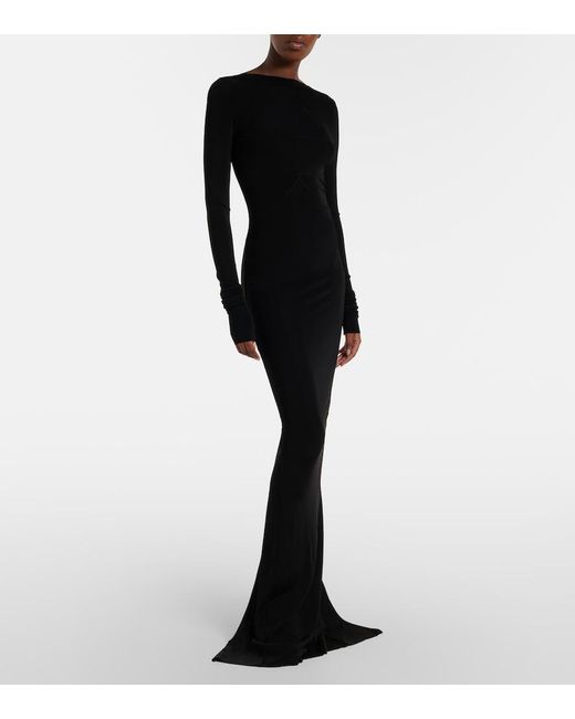 Rick Owens Black Temple Gown